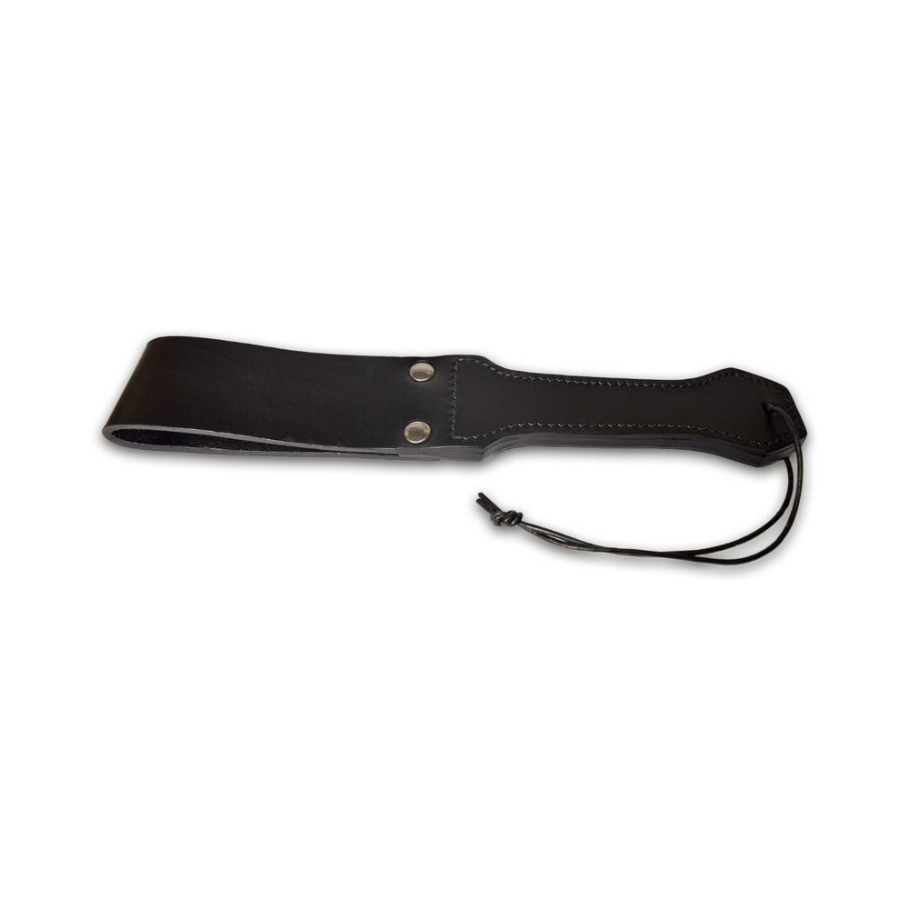 Prowler RED Leather Paddle Black S Small black Prowler RED leather paddle with wrist cord