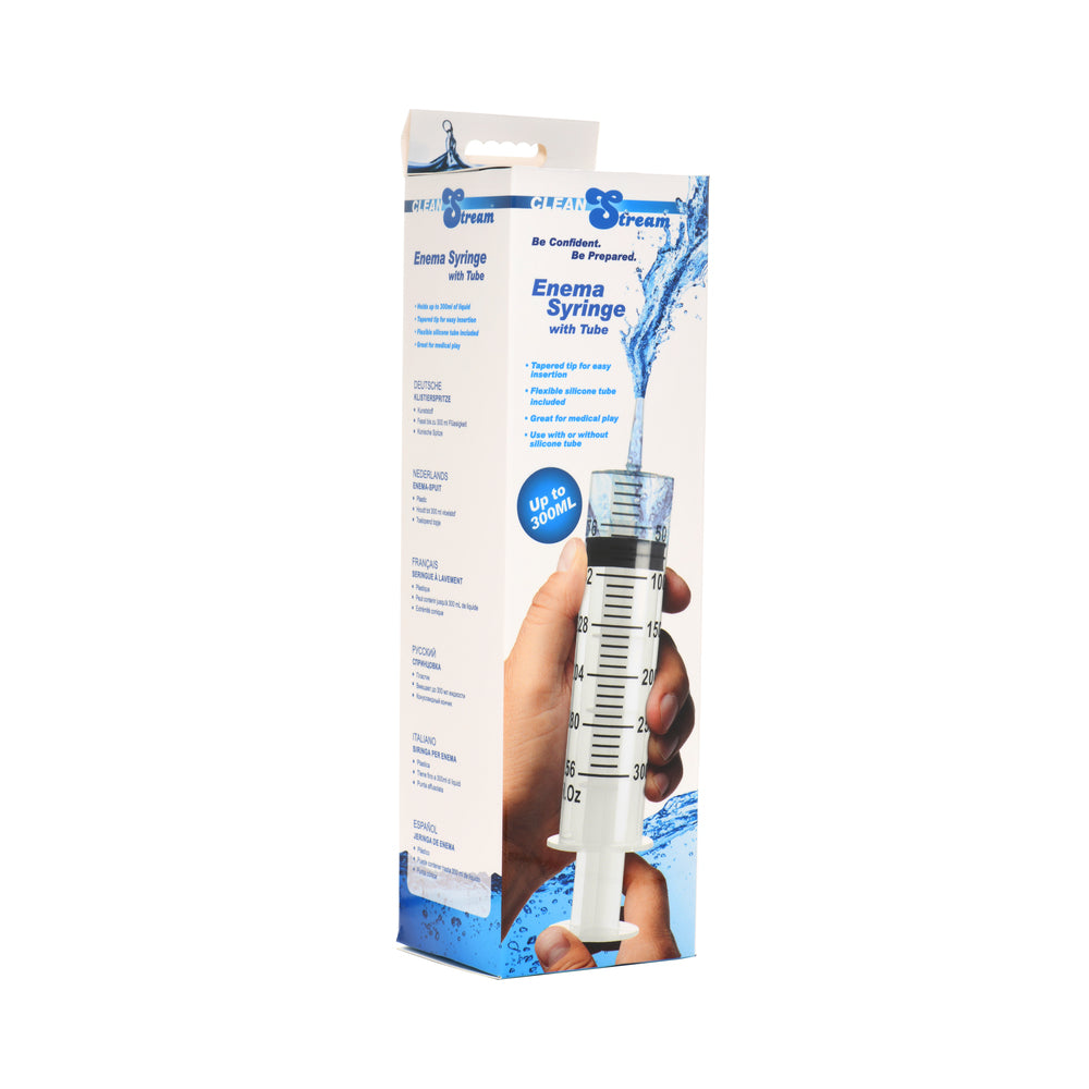 CleanStream 300ml Syringe with Tube CleanStream clear 300 ml marked syringe with flexible tube on package