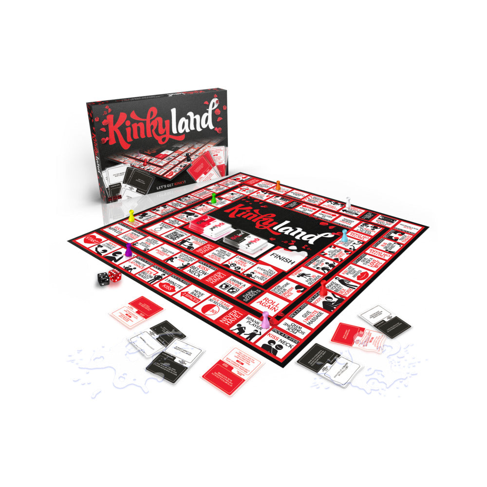 Kinky Land Game Kinky Land board game with red-black board, cards and box