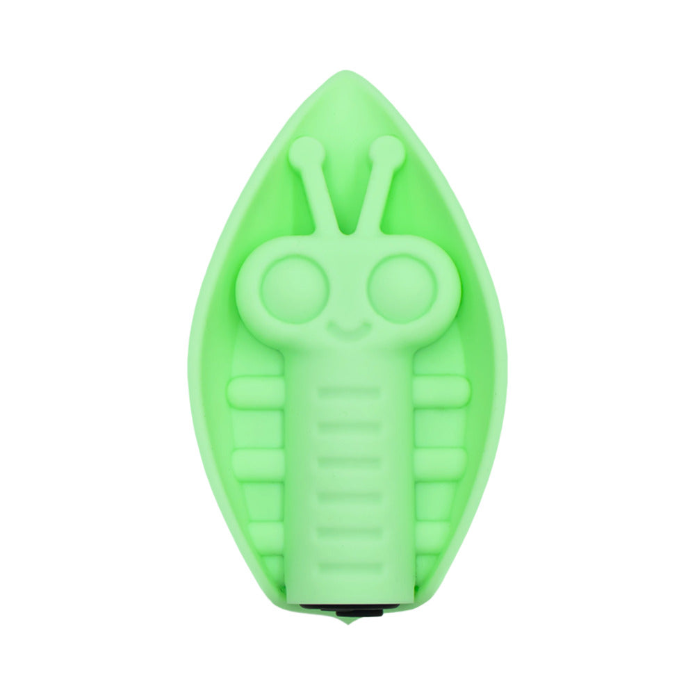 Cute Little Fuckers Zeep Mint mint-green Zeep leaf-shaped vibrator with raised insect character design