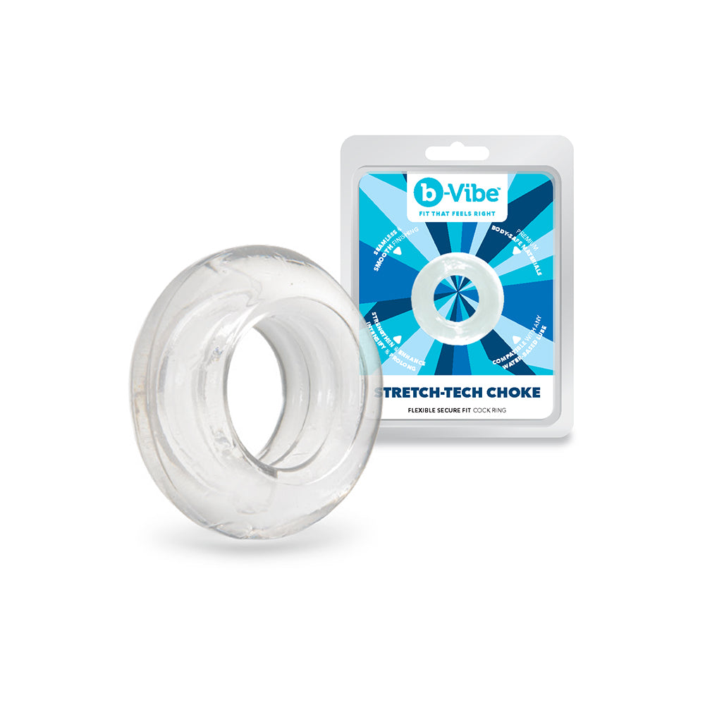 b-Vibe Strech-Tech Choke Ultra Stretchy C-Ring b-Vibe Stretch-Tech Choke clear C-ring with retail package