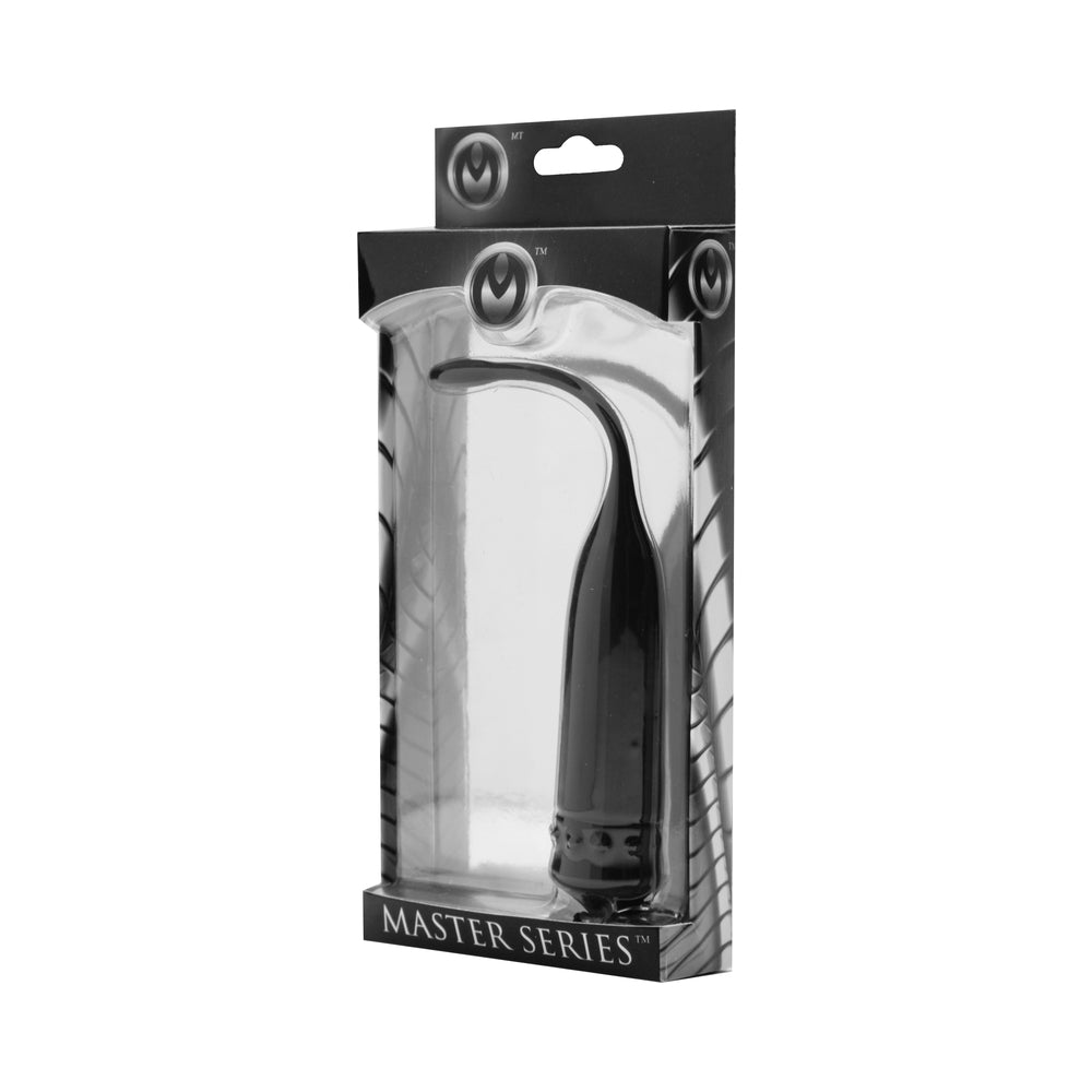 Master Series Cadence Vibrating Silicone Sound Black black Master Series Cadence curved silicone sound in clear-front box