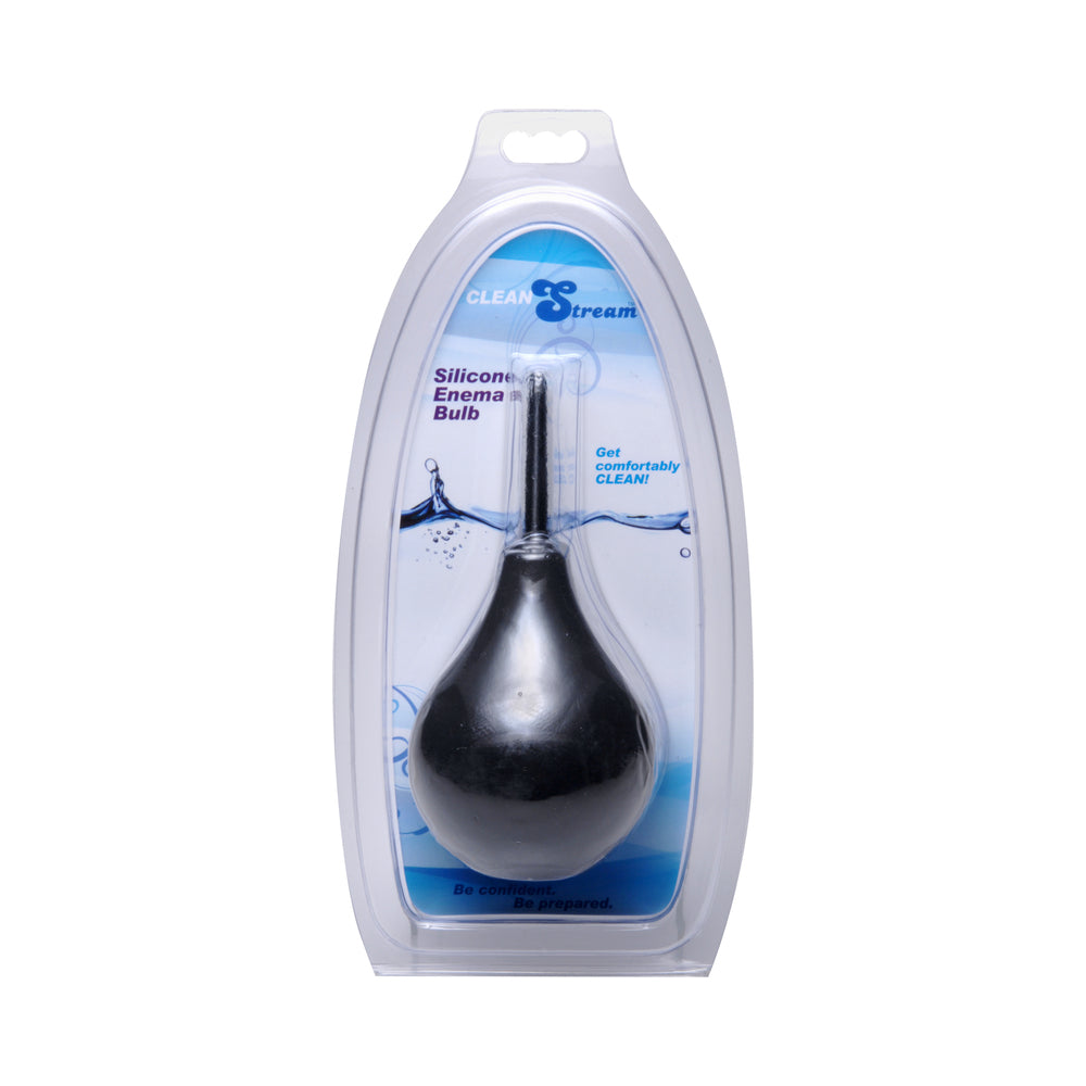 CleanStream Thin Tipped Enema Bulb Black black CleanStream enema bulb with slim nozzle in clear blister packaging
