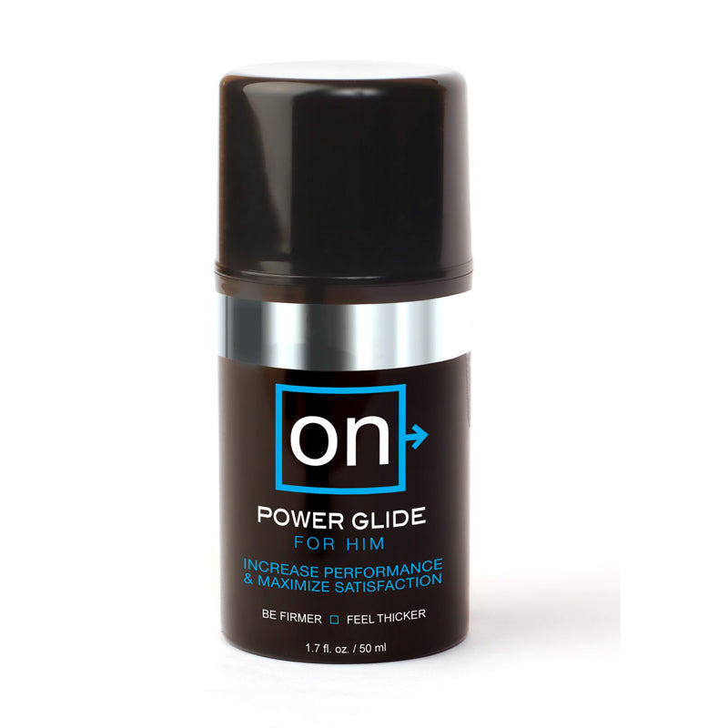 Sensuva ON Power Glide 1.7 oz. Sensuva ON Power Glide 1.7 oz black pump bottle with silver collar and cyan label
