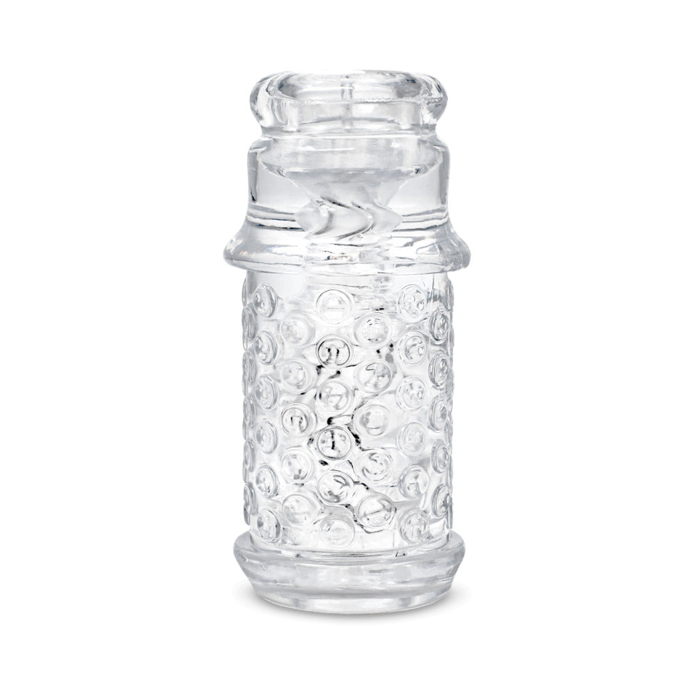 The Handy Dream Collection Lips Sleeve Full view of clear Lips sleeve with raised oval texture