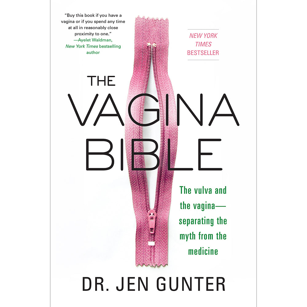 The Vagina Bible white Vagina Bible paperback with pink vertical anatomy illustration