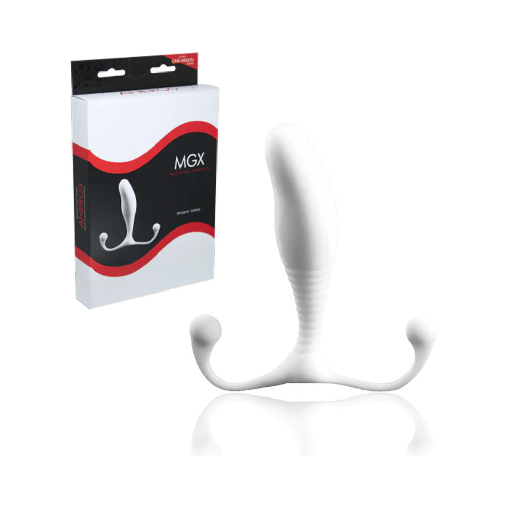 Aneros Trident Series MGX Prostate Stimulator Aneros Trident MGX white stimulator with black carton