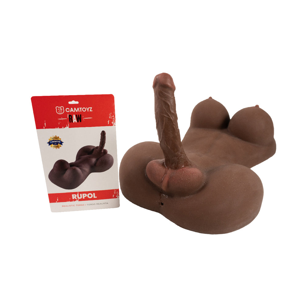 Camtoyz Raw Torso Transexual Rupol Piel Oscura Chocolate dark chocolate Camtoyz Rupol torso with external phallic feature and box