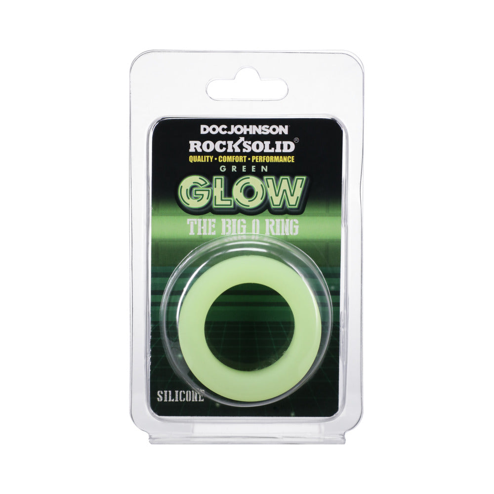 Rock Solid Sila-Flex Glow-in-the-Dark Big O C-Ring Green Rock Solid Big O green glow-in-the-dark ring in clear retail pack