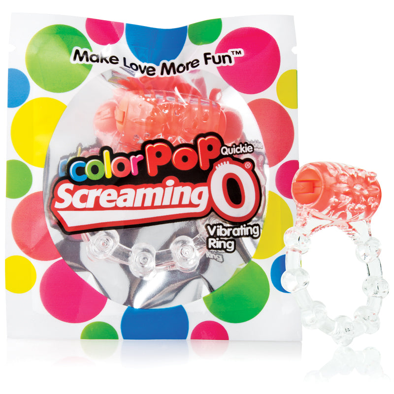 Screaming O Color Pop Quickie Orange Screaming O Color Pop Quickie clear ring with orange vibrator and package