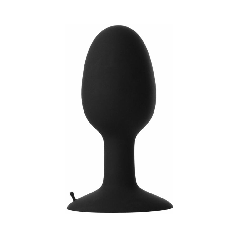 Prowler RED Weighted Butt Plug Black Large Large black Prowler RED weighted plug with curved base