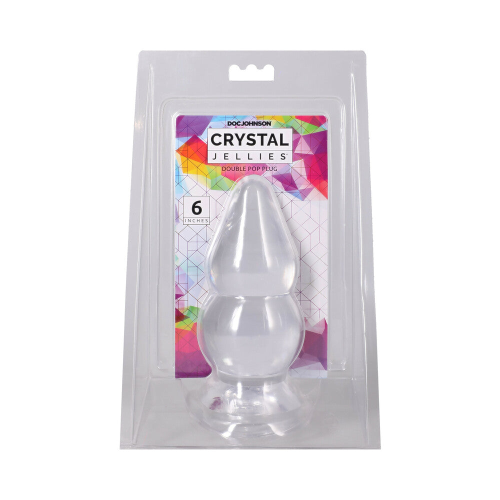 Crystal Jellies Double Pop Plug 6 in. Clear Crystal Jellies Double Pop Plug 6 in. Clear