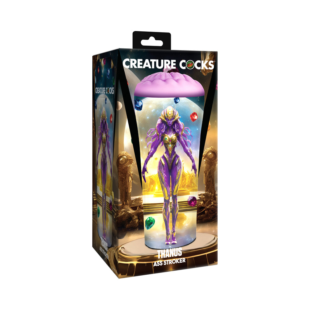 Creature Cocks Thanus Ass Stroker Creature Cocks Thanus Ass Stroker box with gold columns and purple sci-fi character artwork