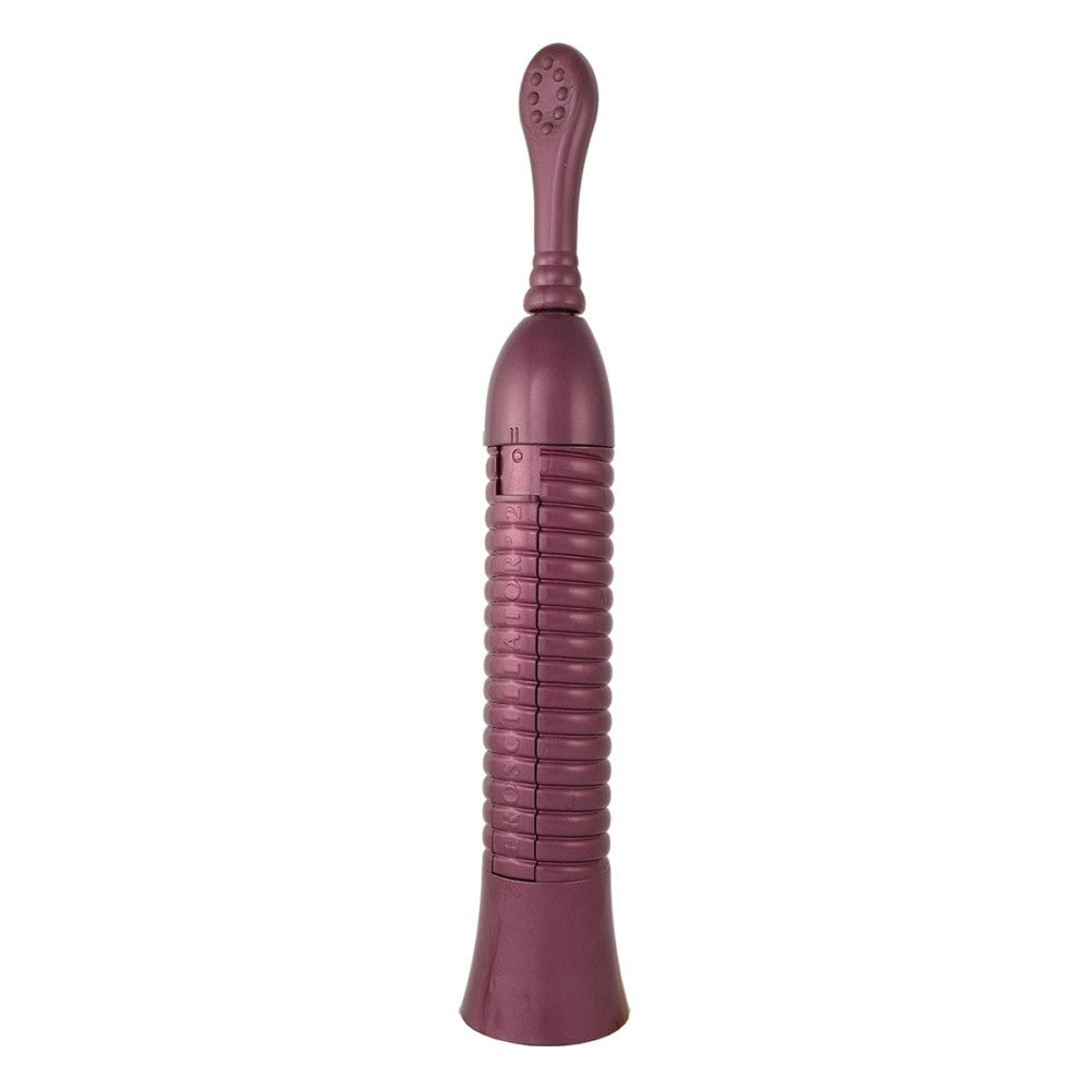 Eroscillator 2 Plus Purple upright purple Eroscillator 2 Plus with ribbed grip and slim tip