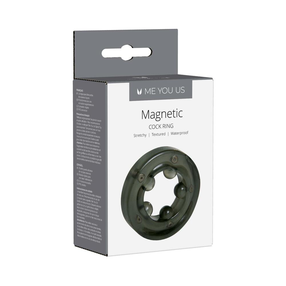 Me You Us Magnetic Cock Ring black translucent Me You Us cock ring with five magnets and raised inner nodes in box