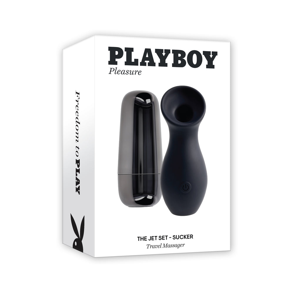 Playboy The Jet Set Sucker 2AM/Black Playboy Jet Set Sucker black toy and metallic case pictured on box