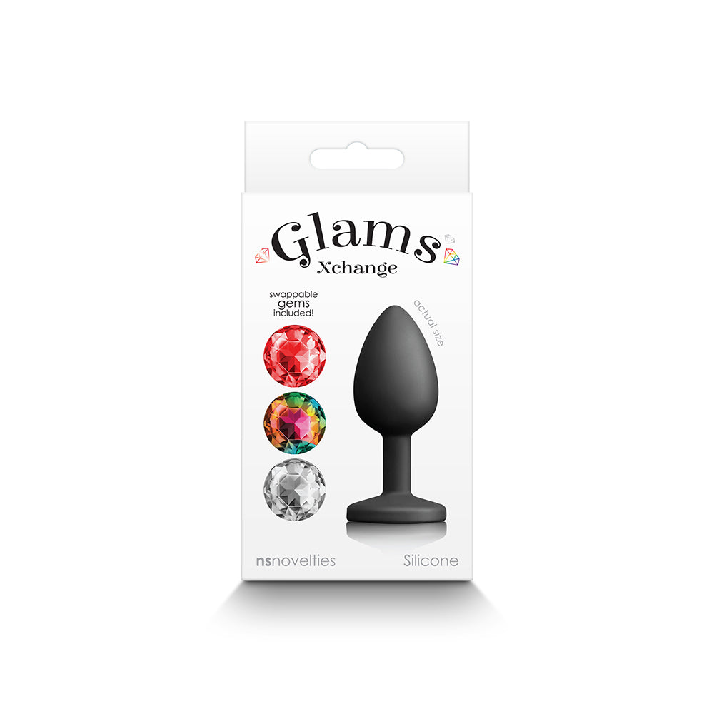 Glams Xchange Round Anal Plug Small Glams Xchange small round plug in white retail box