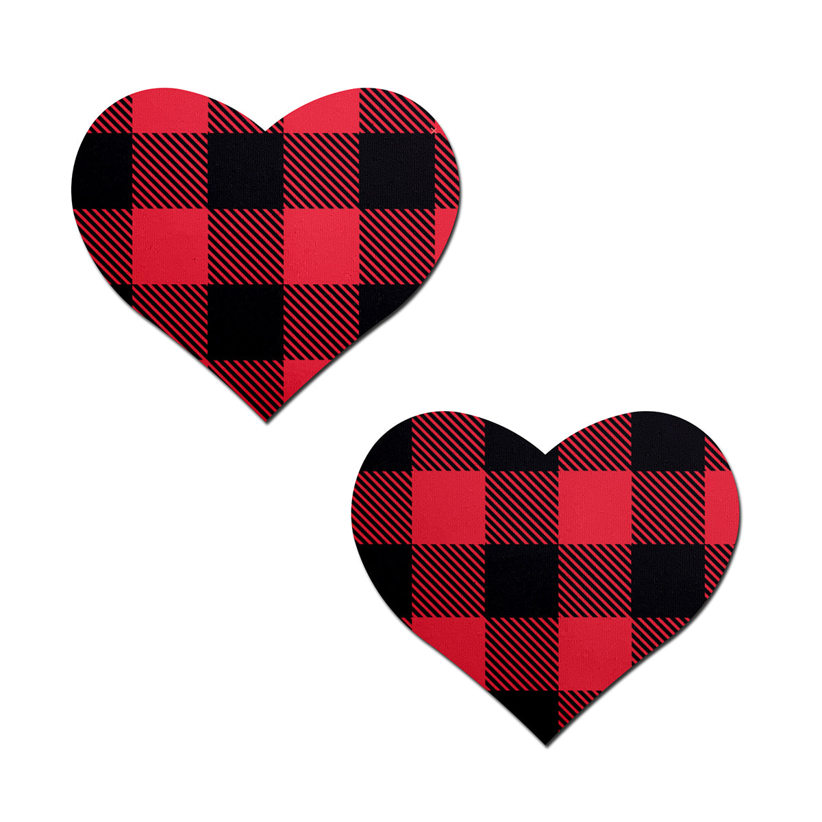 Pastease Buffalo Plaid Heart Pasties Red red and black buffalo plaid heart-shaped Pastease pasties