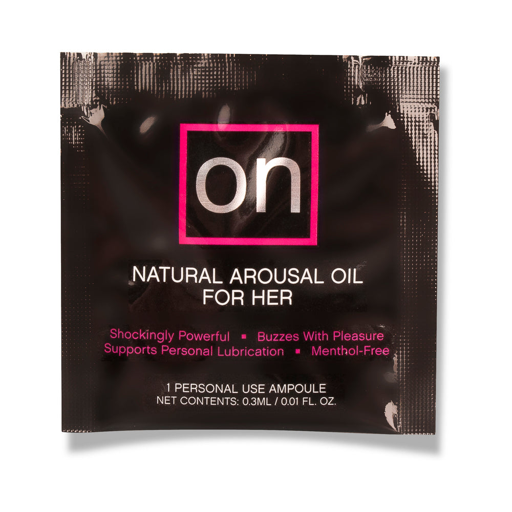 ON Arousal Oil Ampoule Packet Black Sensuva ON natural arousal oil ampoule packet marked 0.01 fl oz