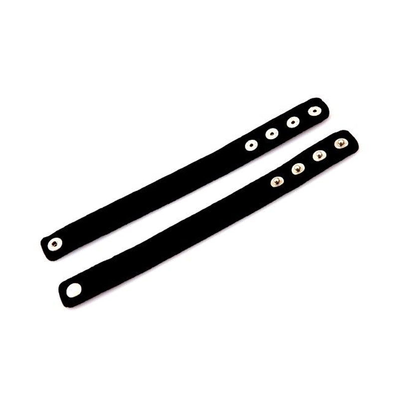 Neoprene snap cockrings Perfect Fit pair of black neoprene straps with silver-tone snaps