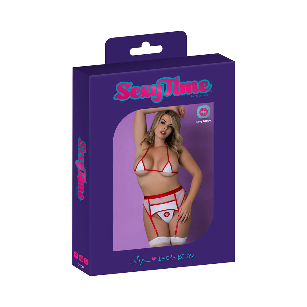 Magic Silk Sexy Time Healing Hands White S/M Magic Silk Healing Hands nurse set S/M displayed in purple retail packaging