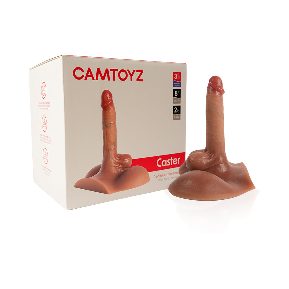 Camtoyz Caster Realistic Torso Camtoyz Caster brown realistic torso masturbator beside the white retail box