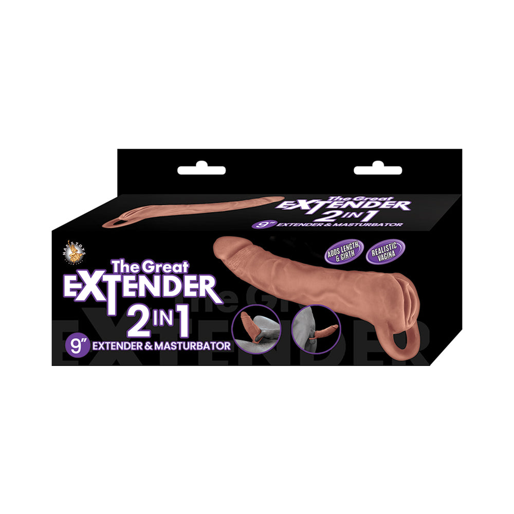 The Great Extender 2 in 1Extender&Masturbator 9in Brown The Great Extender 2 in 1Extender&Masturbator 9in Brown