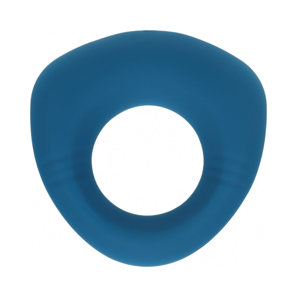 LEVELZ Sealed Liquid Silicone Vibrating Cock Ring Teal Teal LEVELZ sealed vibrating ring with triangular outer profile