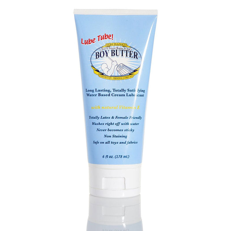 Boy Butter H2O 6oz Tube Boy Butter H2O 6 oz water-based cream lubricant in white squeeze tube