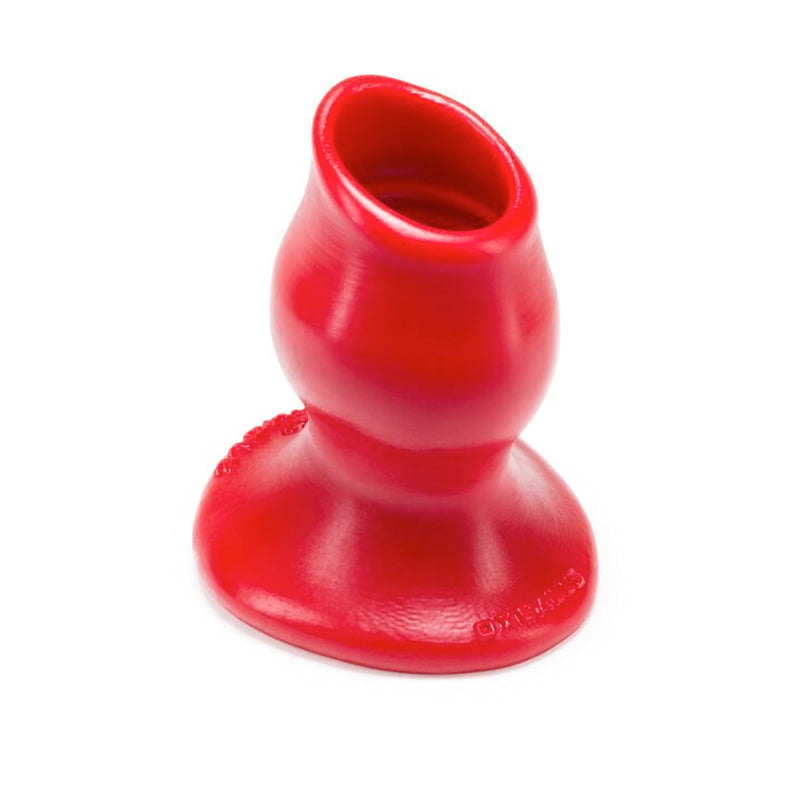 OxBalls Pighole-2, Hollow Plug, Medium, Red OxBalls Pighole 2 Medium Red Hollow Plug on white