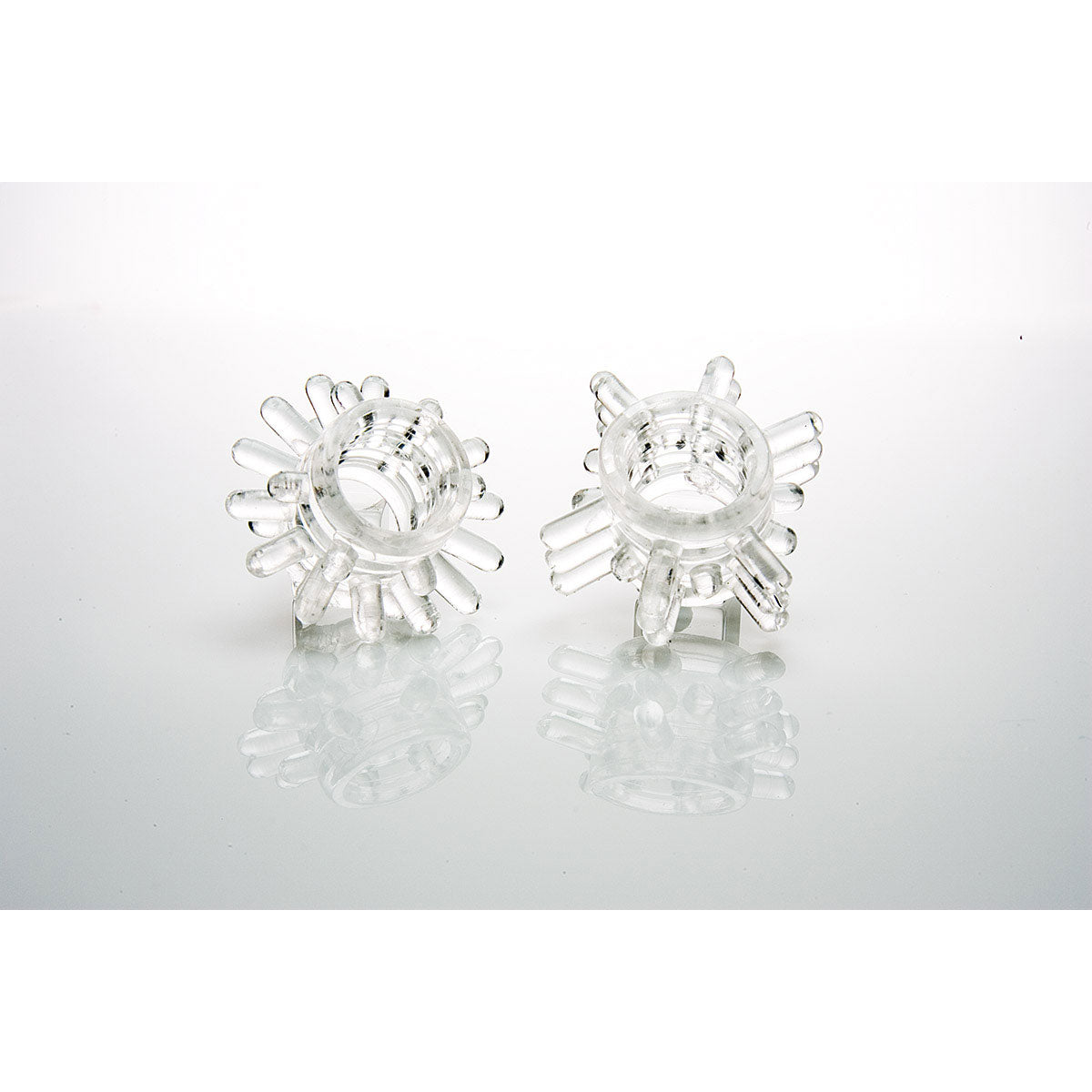 Sex Kitten Mr. Whiskers 2-Piece Ring Set two clear Mr Whiskers elastomer rings with cat-face and whisker details