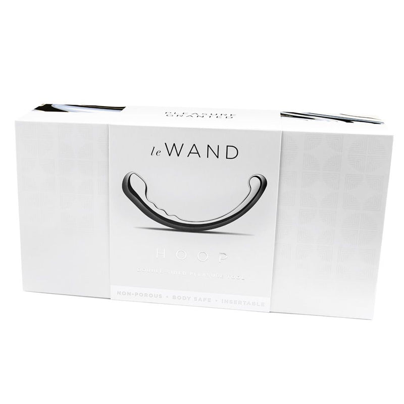 Le Wand Hoop Dual Ended Stainless Steel Massager Le Wand Hoop dual-ended stainless steel massager pictured on white box