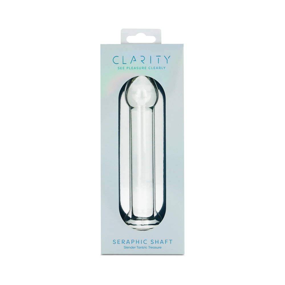 Clarity Seraphic Shaft Glass Dildo Clarity Seraphic Shaft clear smooth glass dildo in pale box