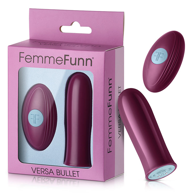 FemmeFunn Versa Bullet Rechargeable Remote-Controlled Vibrator Dark Fuchsia Dark fuchsia FemmeFunn Versa bullet, oval remote and retail box