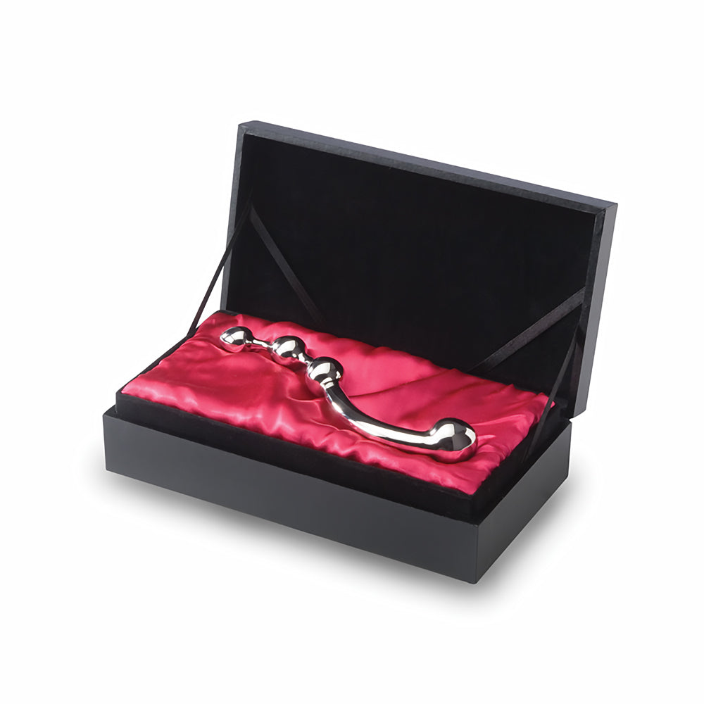 njoy Fun Wand polished Njoy Fun Wand with rounded end and graduated beads in a black satin box