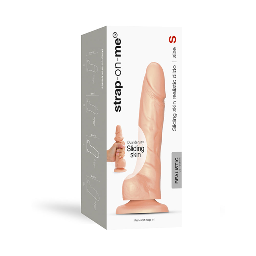 Strap-On-Me Realistic Collection Sliding Skin Dual-Density Silicone Dildo Vanilla S Strap-On-Me Small vanilla sliding-skin dildo retail box