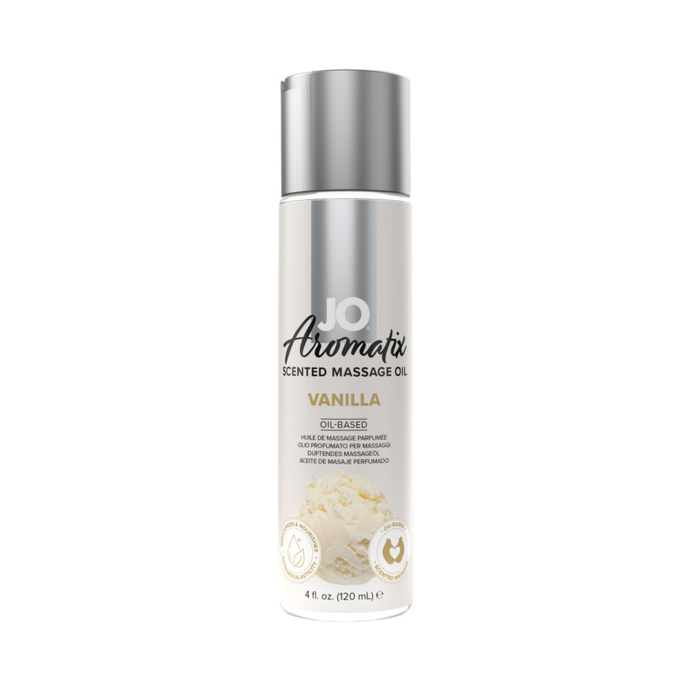 JO Aromatix Vanilla Scented Massage Oil 4 oz. System JO Aromatix vanilla 4 oz bottle front