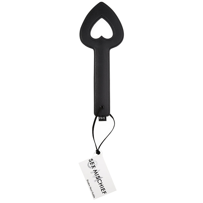Sportsheets Sex & Mischief Shadow Heart Paddle Open-Center Black Black Sportsheets Shadow paddle with heart-shaped opening