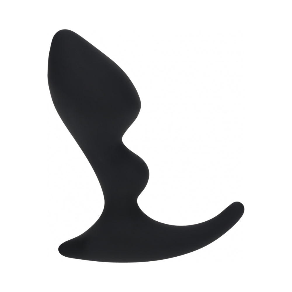 LEVELZ Double Ripple Silicone Prostate Massager Black Black LEVELZ Double Ripple curved silicone massager