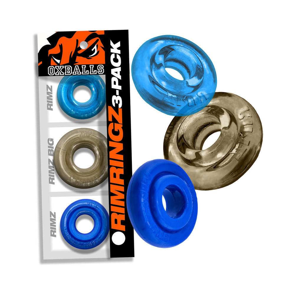 Oxballs Rimringz Multi Size 3-Pack Cool Blues Cool Blues Oxballs Rimringz three-size ring pack