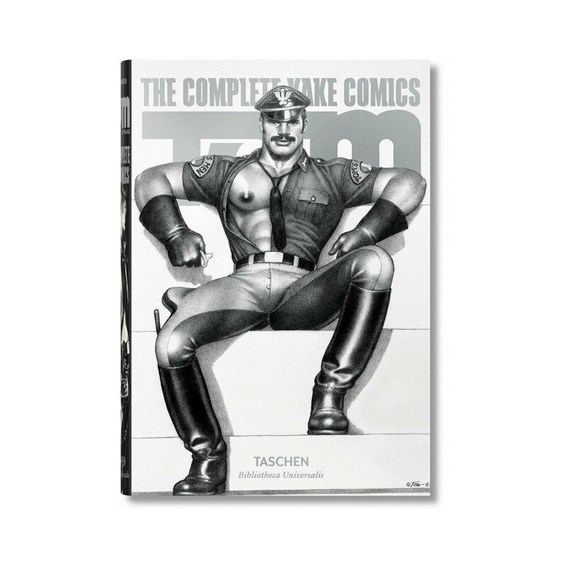 Tom of Finland: The Complete Kake Comics Tom of Finland Complete Kake Comics hardcover with seated leatherman illustration