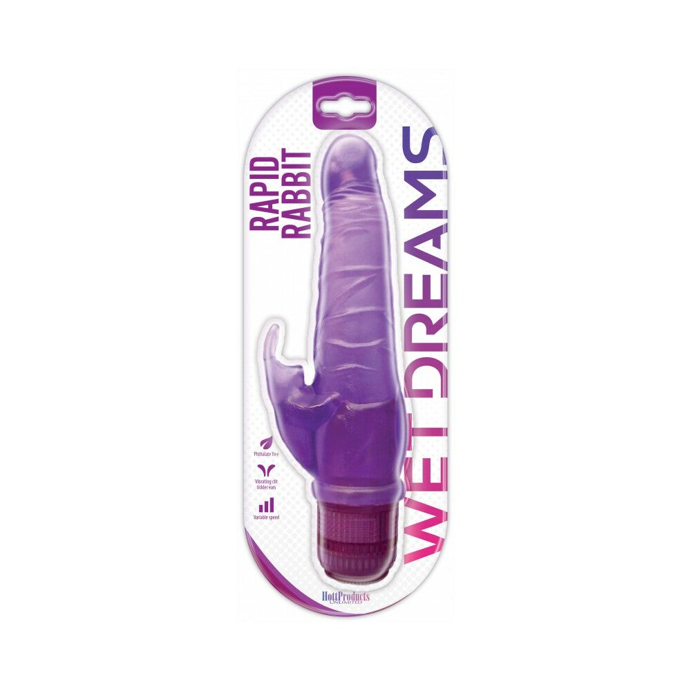 Wet Dreams Rapid Rabbit Purple Wet Dreams Rapid Rabbit Purple Vibrator purple vibrator in white blister pack
