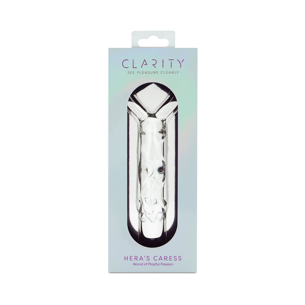 Clarity Hera''s Caress Glass Dildo Clarity Hera's Caress clear faceted glass dildo in pale box