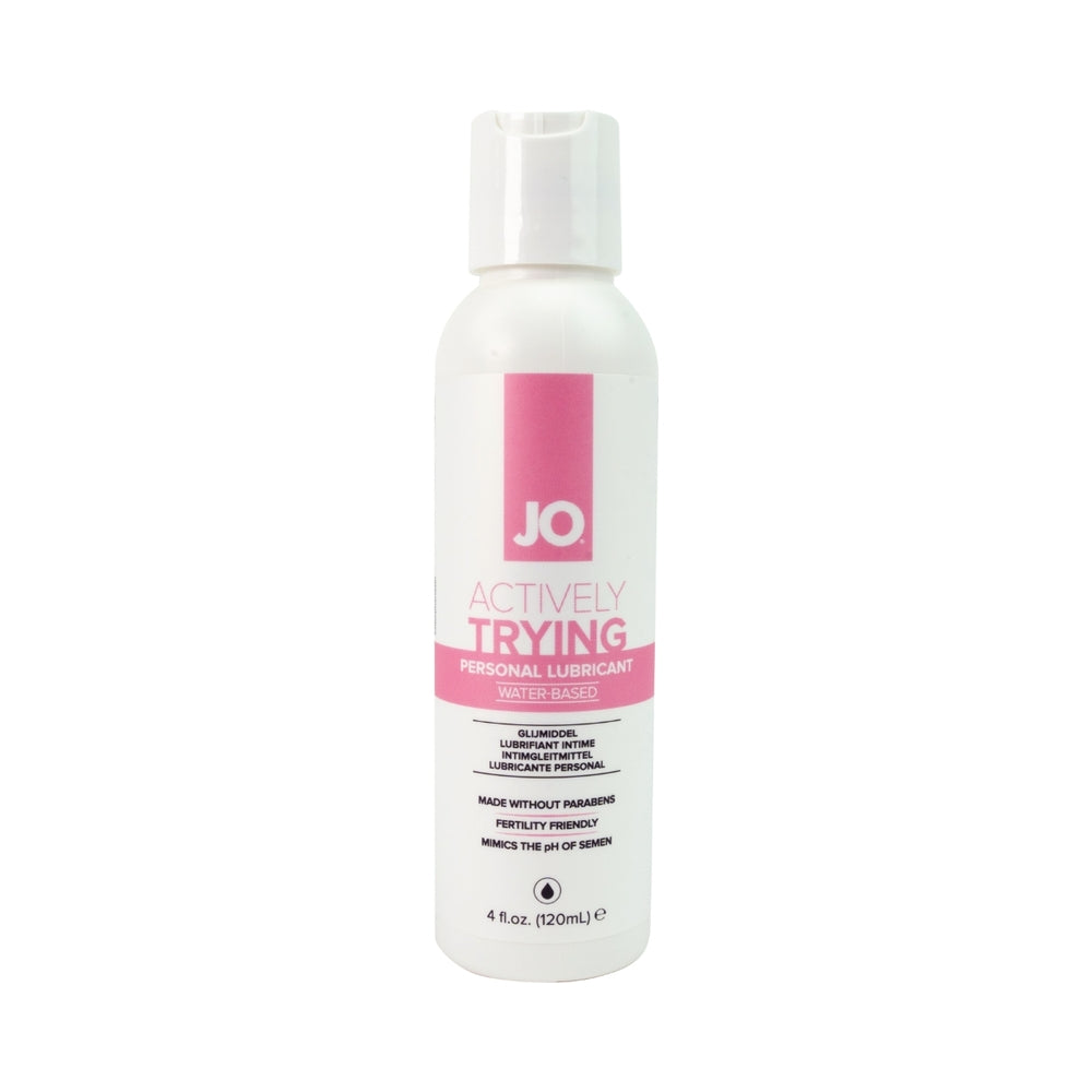 JO Actively Trying Paraben-Free Water-Based Lubricant 4 oz. JO Actively Trying water-based personal lubricant in white 4 fl oz bottle