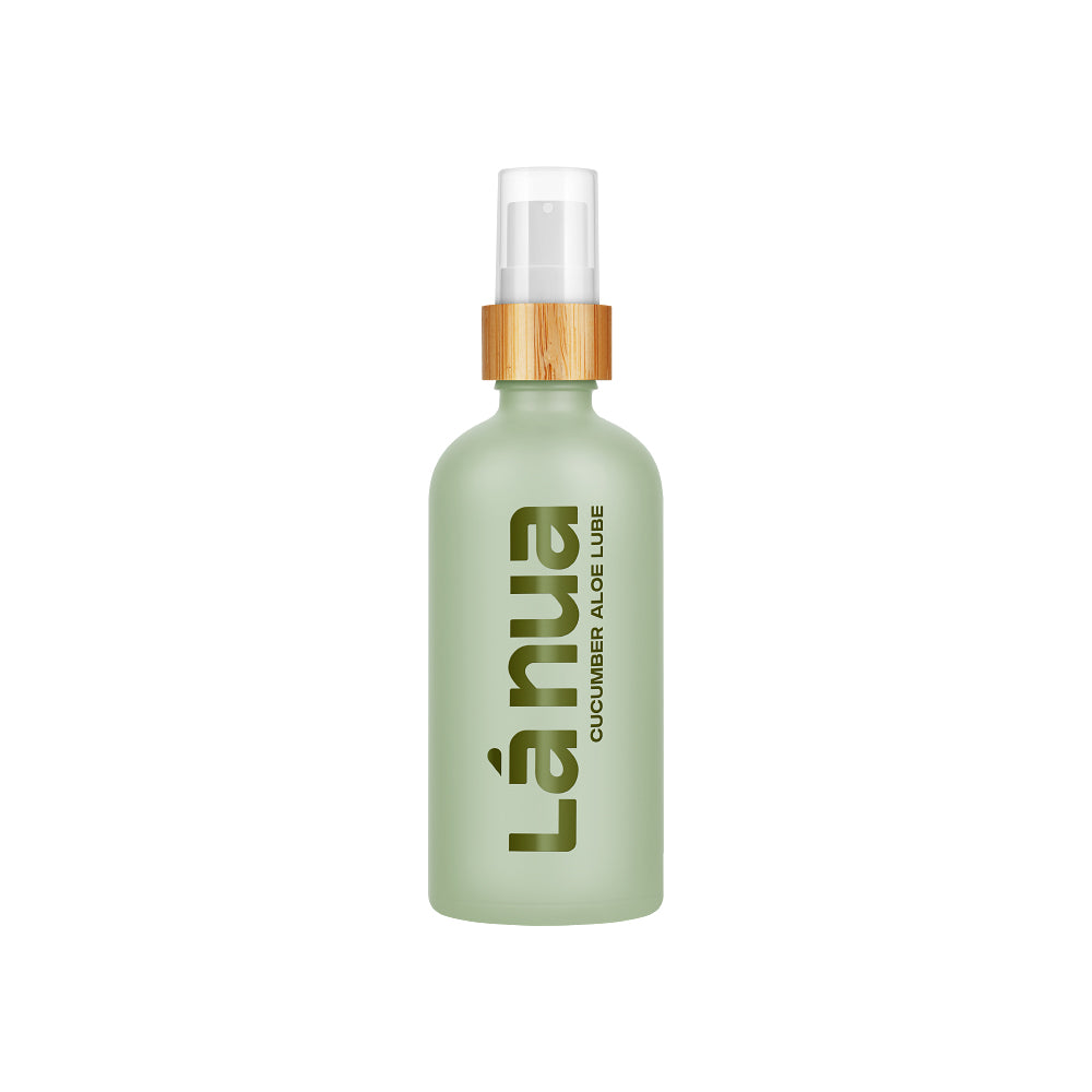 La Nua Cucumber Aloe Water Based Lubricant 3.4 oz. La Nua Cucumber Aloe 3.4 oz pale-green pump bottle