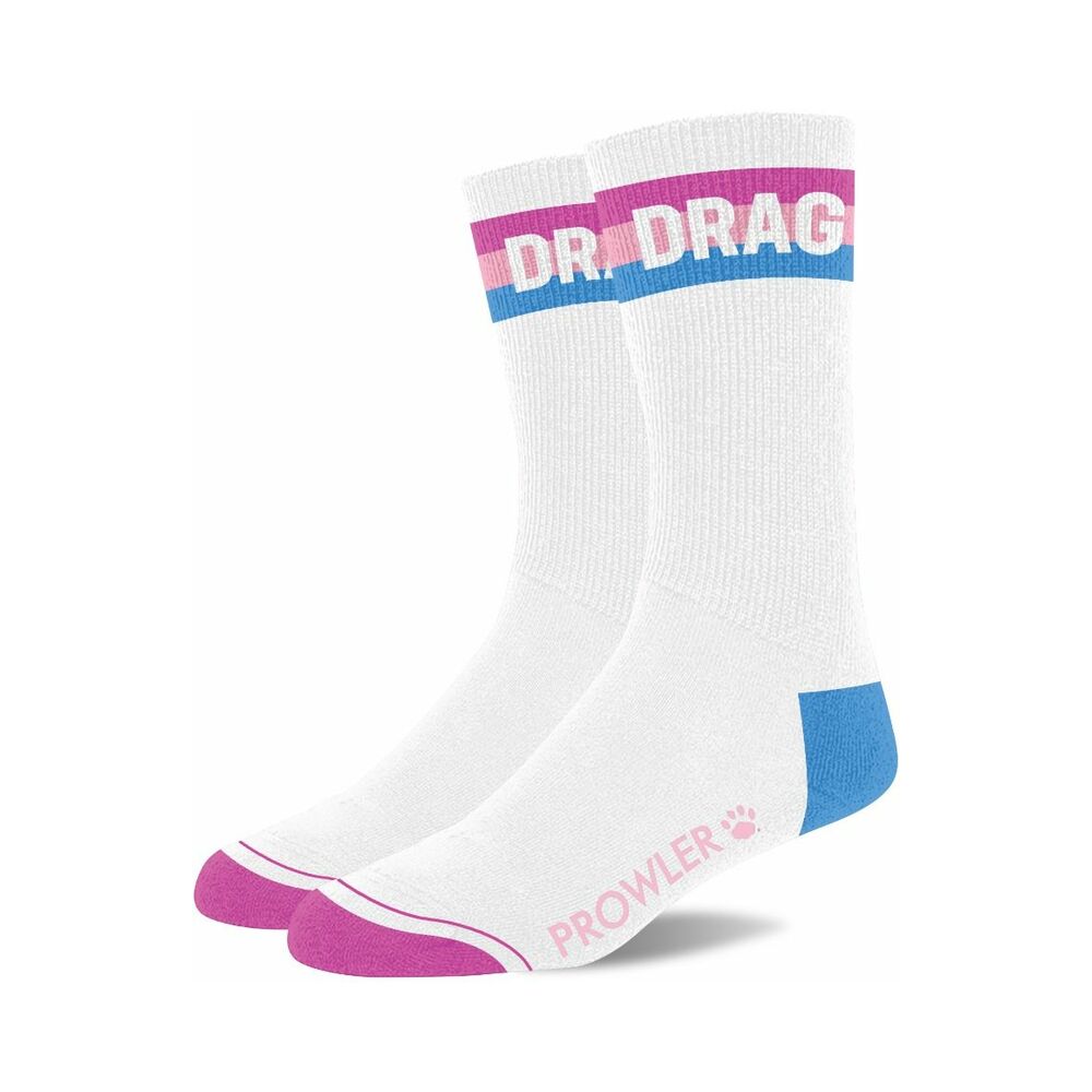 Prowler Drag Socks Pair of white Prowler Drag socks with pink toes and blue heels