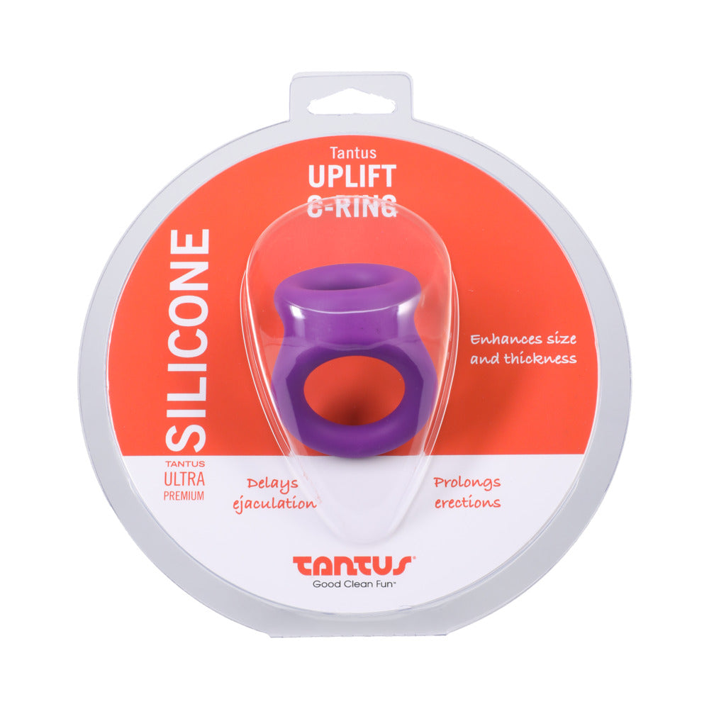 Tantus Uplift C-Ring Cock and Ball Sling Lilac Tantus Uplift Lilac silicone C-ring retail package