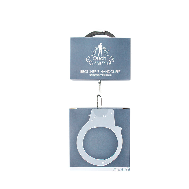 Ouch! Beginner''s Metal Handcuffs With Quick-Release Silver Ouch! Beginner''s Metal Handcuffs With Quick-Release Silver