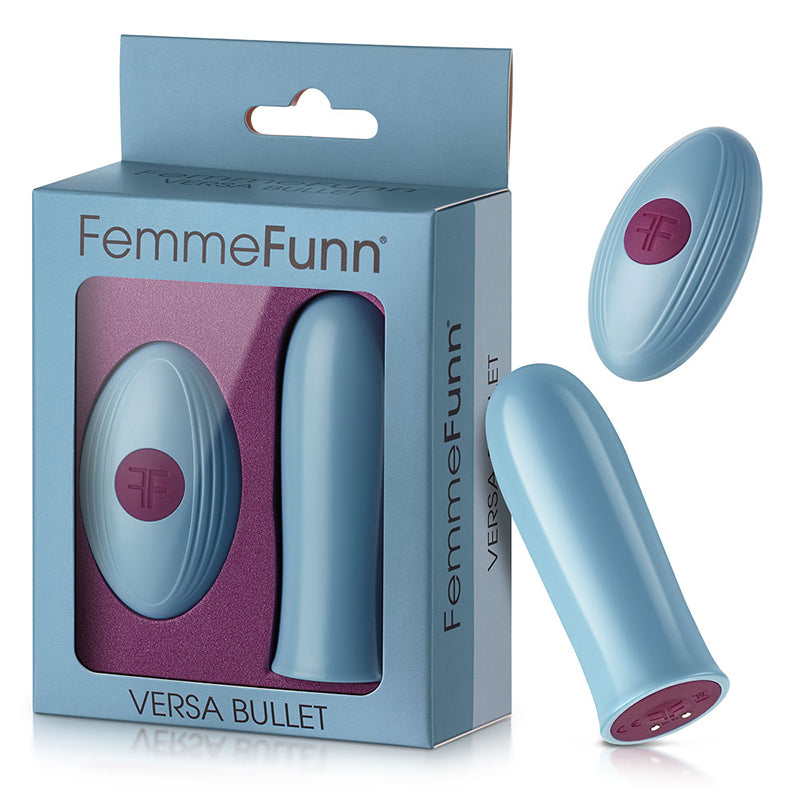 FemmeFunn Versa Bullet Rechargeable Remote-Controlled Vibrator Light Blue Light blue FemmeFunn Versa bullet, oval remote and retail box