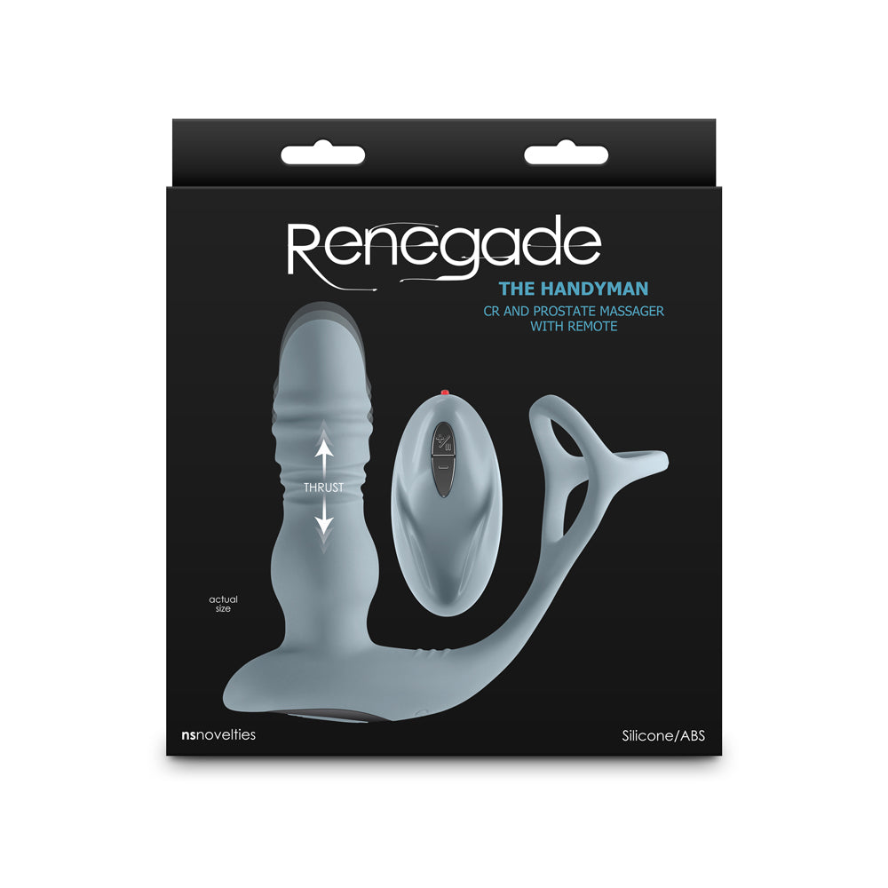 Renegade The Handyman Gray gray Renegade The Handyman ring massager and remote on black box